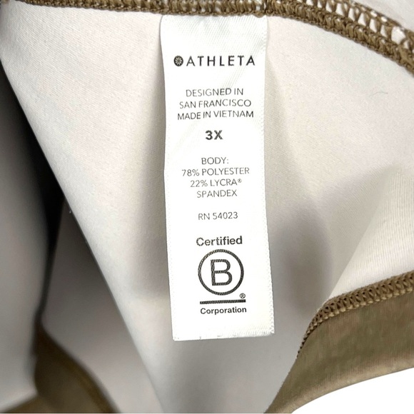 Athleta Shanti Watercolor Stripe Crop Tank Top Plus Sz 3X Mortar Mushroom Ombre - Picture 5 of 8